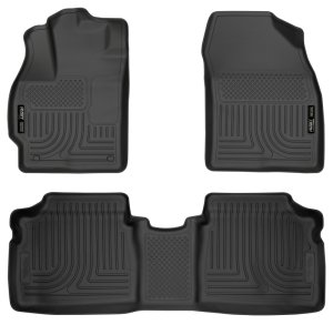 Toyota Prius Floor Liners - Front + Rear - Husky Liners - WeatherBeater - Black - `10-`12
